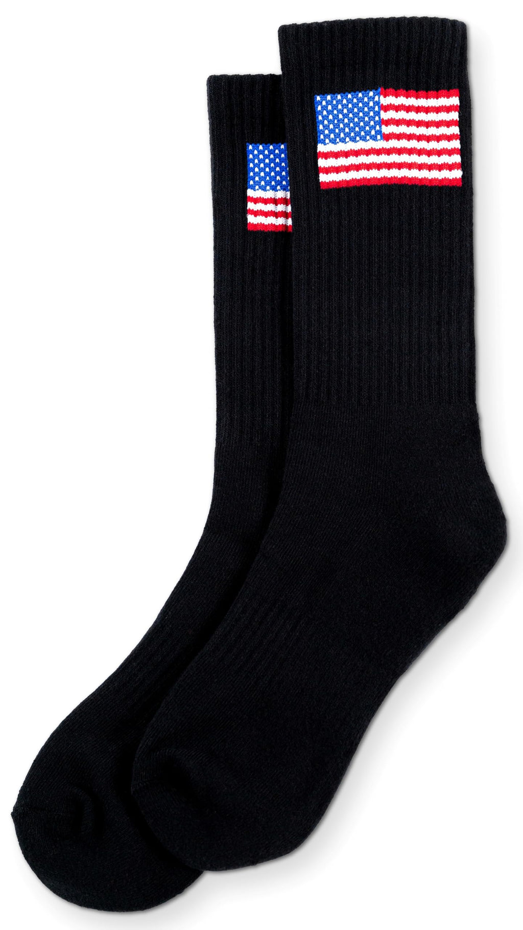 6 PAIRS American Flag COTTON BLEND Crew Socks Men's 8-12, Women's 10-13