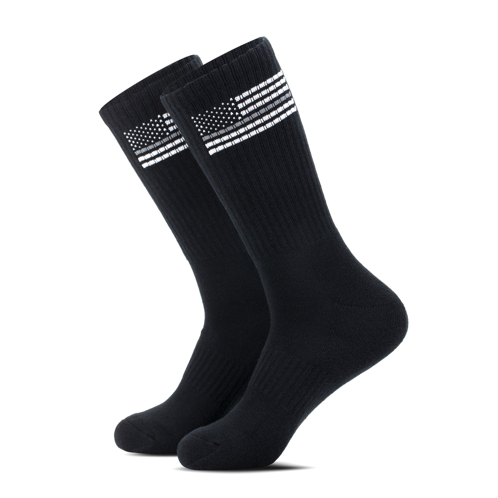 Thin Gray Line COTTON BLEND Crew Socks US Men's 12-14, Women's 13.5-14