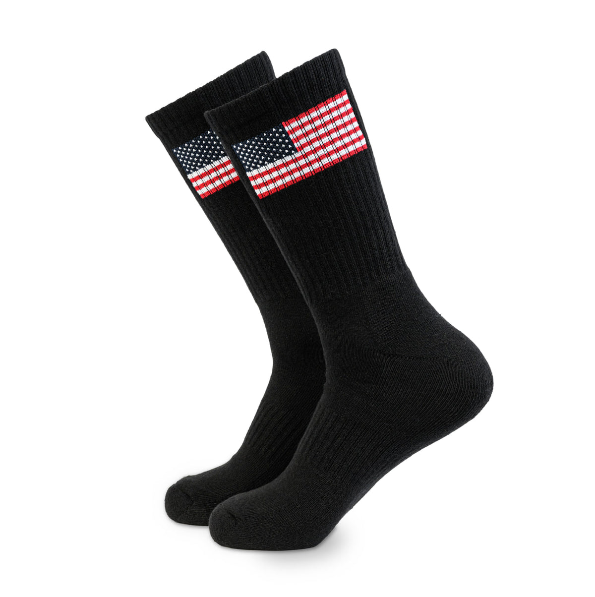 6 PAIRS American Flag COTTON BLEND Crew Socks Men's 8-12, Women's 10-13